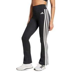 adidas Optime Essentials 3 Stripes Flared Leggings Black White L